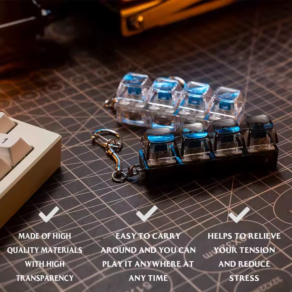 Clixy keychain keyboard with LEDs