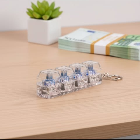 Clixy keychain keyboard with LEDs